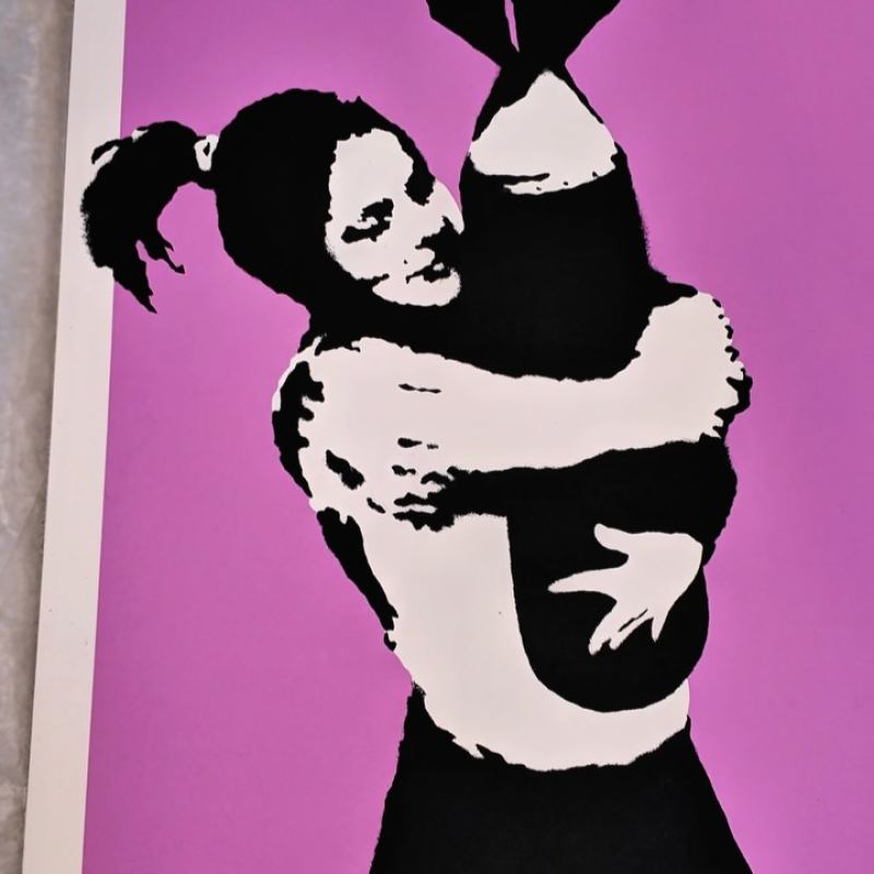 Getting up close with Banksy’s Bomb Hugger.

This iconic work from 2003 is available now. One of our favourites from Banksys catogloue this is edition number 325/600 (unsigned). 

Screenpprint in colours on wove paper with full pest COA. 

For further details, please contact us directly.

#banksy #BombHugger #streetart #ContemporaryArt #ArtCollector
