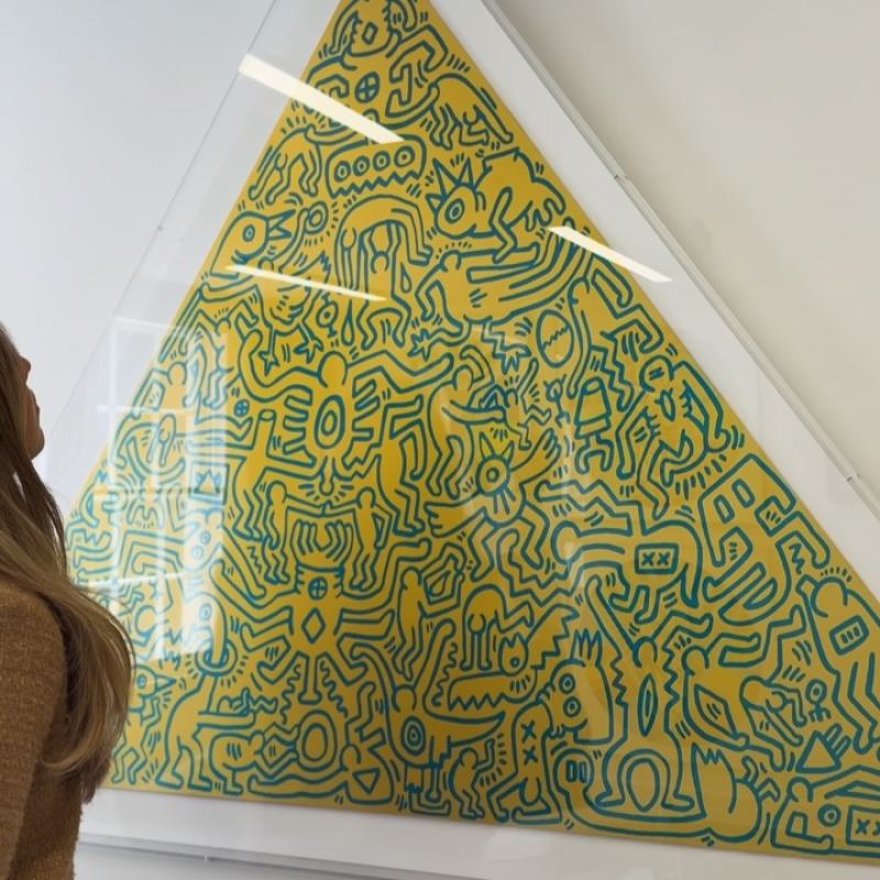 In the Viewing Room today. Pyramid Gold (1989) by Keith Haring.

Available now, this rare Artist's Proof, one of just 6 APs aside from the edition of 30, showcases Haring at his most iconic.

Combining the powerful symbolism of the pyramid with his unmistakable visual language of dancing figures, radiant energy, and bold graphic forms, the work reflects the themes of connection, spirituality, and humanity that defined his practice.

Executed as a silkscreen on anodized aluminium, an artwork that remains as vibrant and relevant today as when it was created.

#KeithHaring #ContemporaryArt #Printmaking #PopArt #ArtCollector